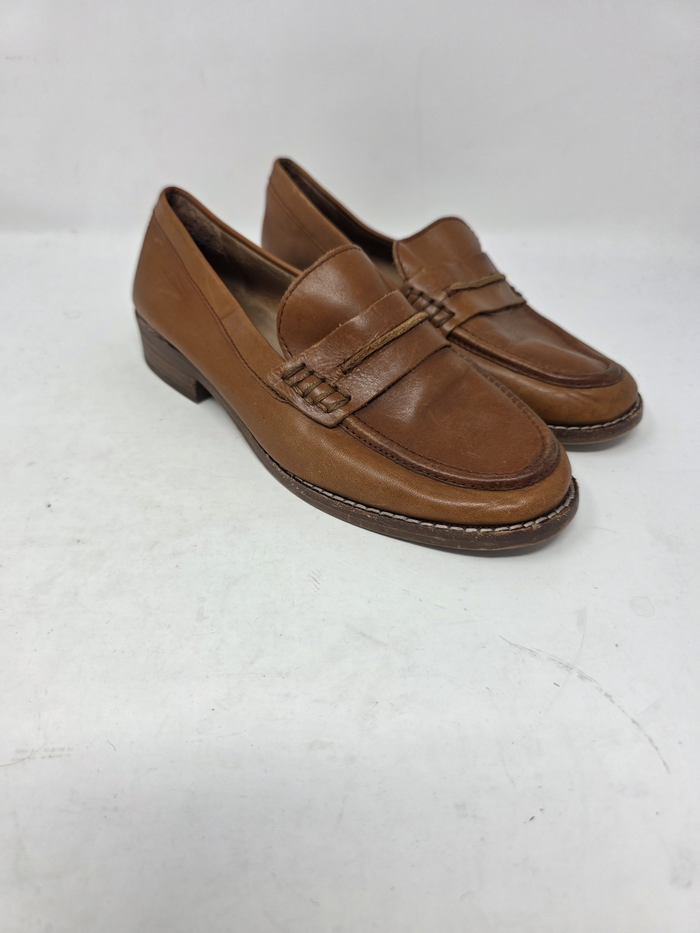 Madewell The Elinor Leather Loafer English Saddle Brown Slip On Flat J8542 Sz 6